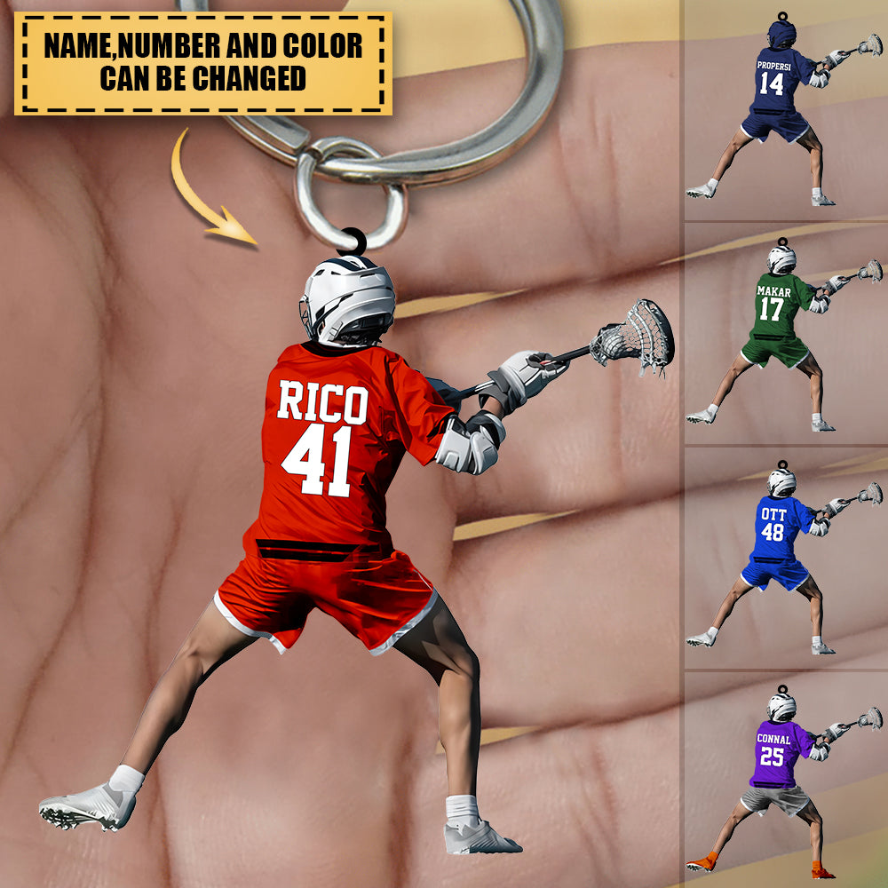 Personalized Lacrosse Players Acrylic Keychain-Gift for Lacrosse Lovers
