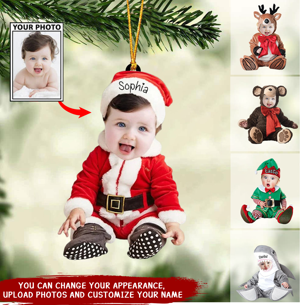 Personalized Photo Baby Christmas Ornament