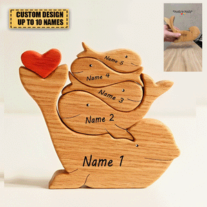 Wooden whales family puzzle - Gift For Family