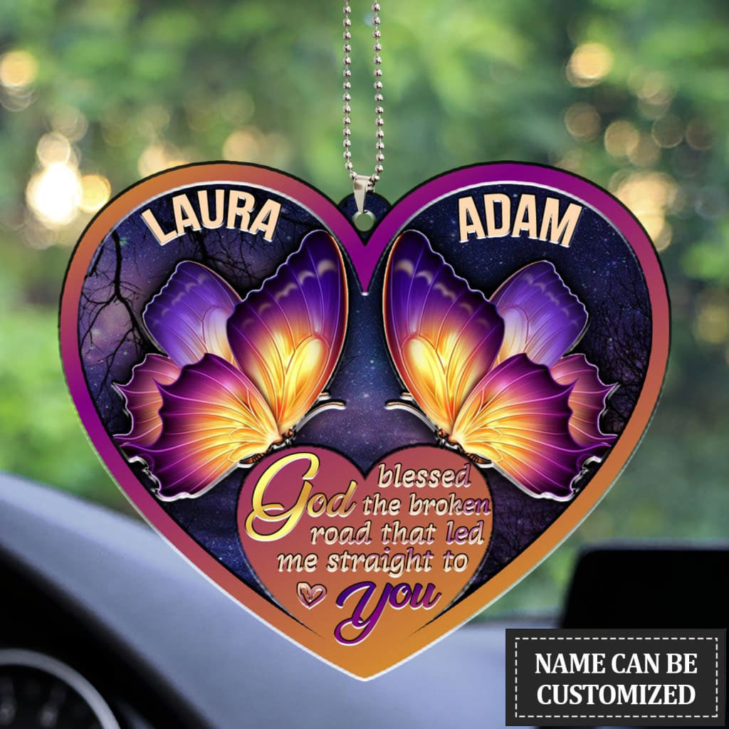 Butterfly Couple God Blessed Personalized Ornament