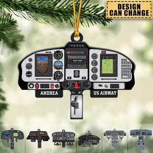 Personalized Aircraft Cockpit Hanging Ornament - Gift For Pilot