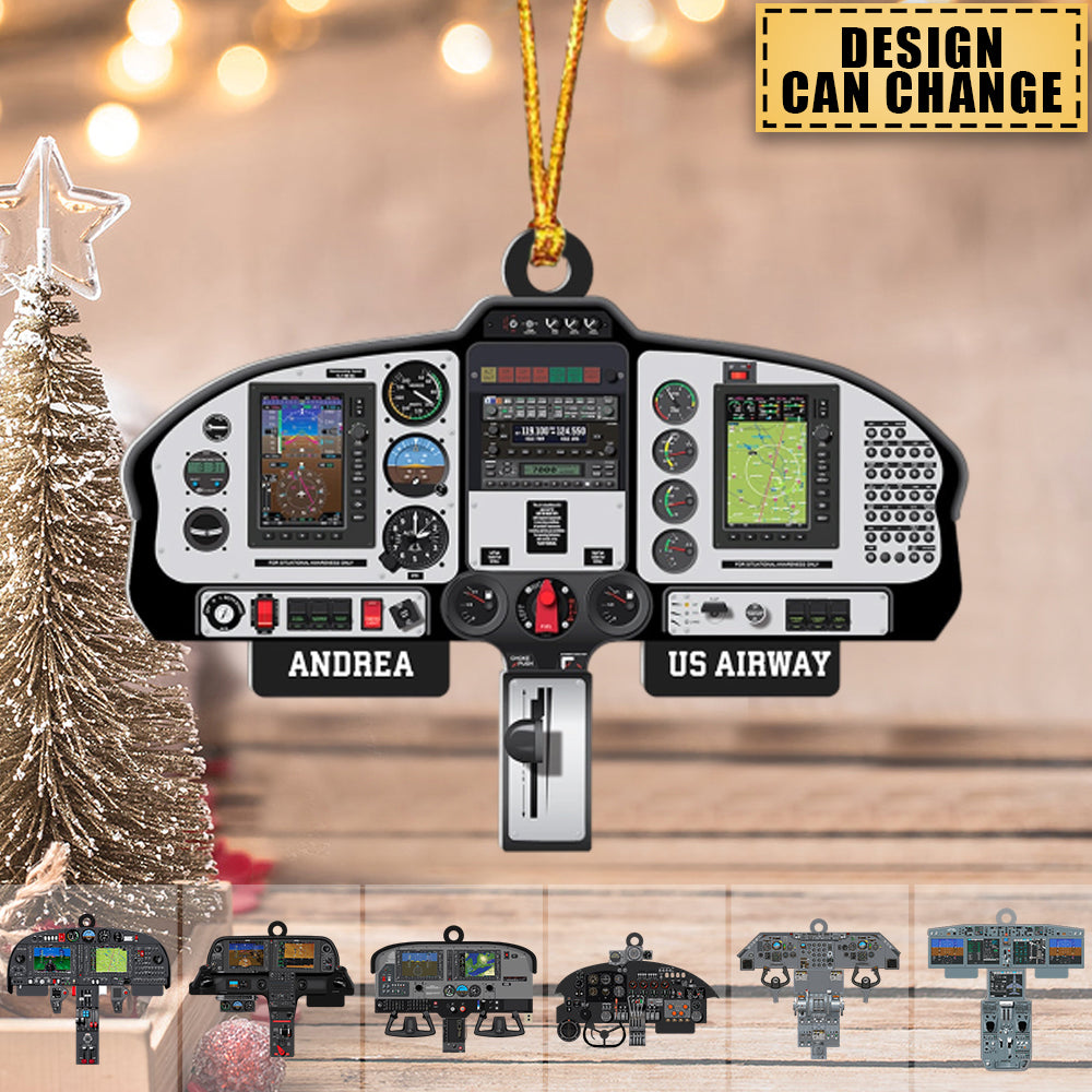Personalized Aircraft Cockpit Hanging Ornament - Gift For Pilot
