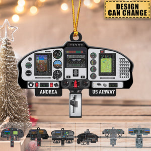 Personalized Aircraft Cockpit Hanging Ornament - Gift For Pilot