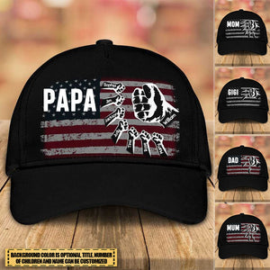 Father's Day Gift Personalized Grandpa/Dad with kids Hand to Hands Cap