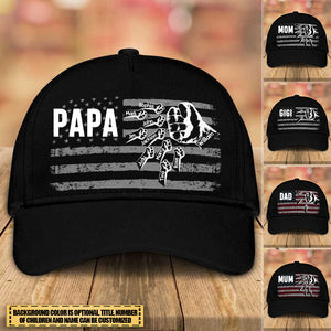 Father's Day Gift Personalized Grandpa/Dad with kids Hand to Hands Cap