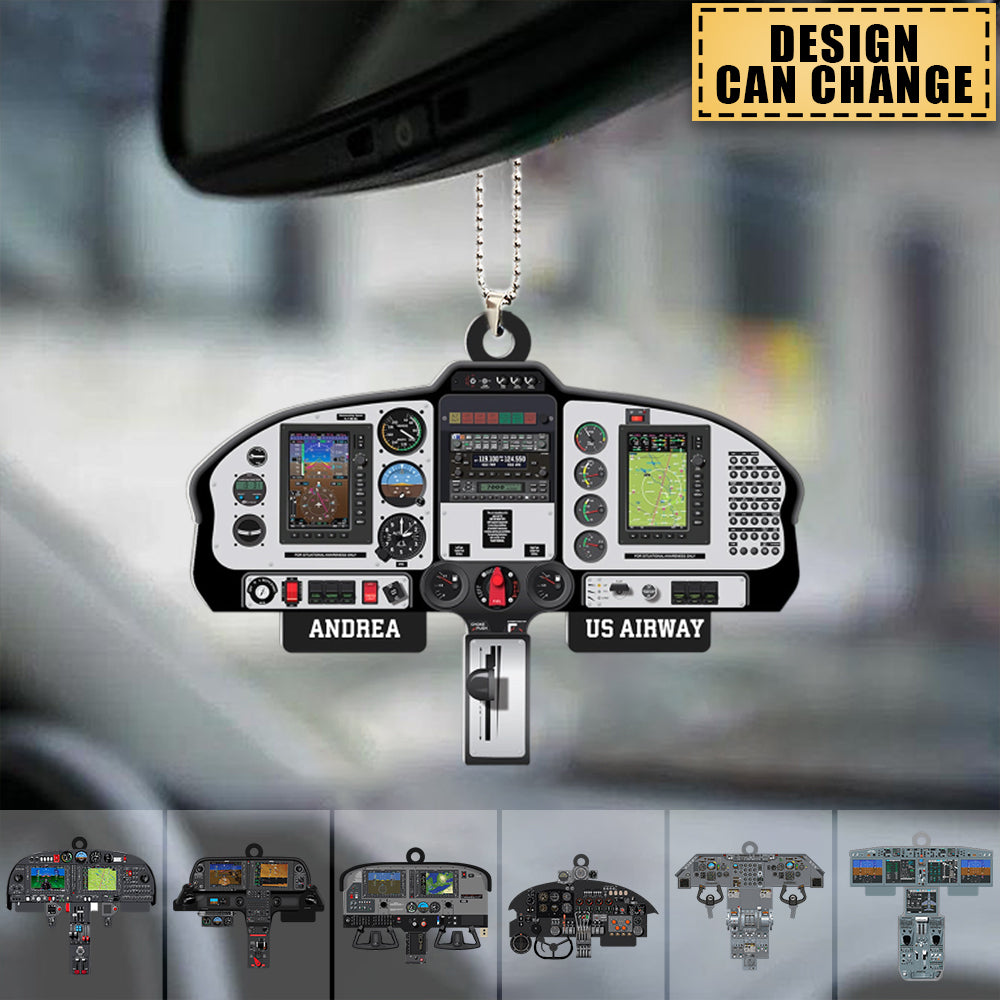 Personalized Aircraft Cockpit Hanging Ornament - Gift For Pilot