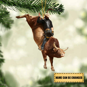 Personalized Bull Riding Ornament - Gift Idea For Cowboy