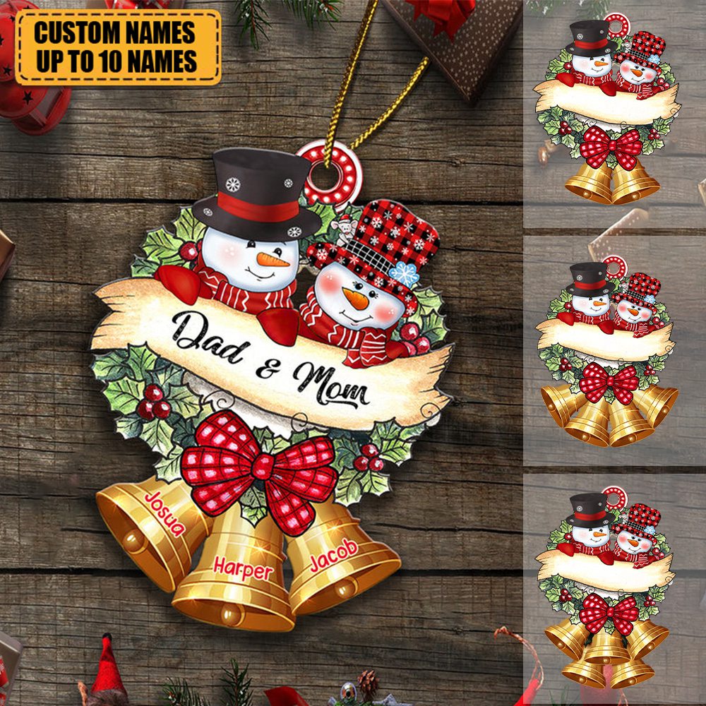 Snowman Grandma Grandpa Christmas Family Gift Personalized Acrylic Orn ...