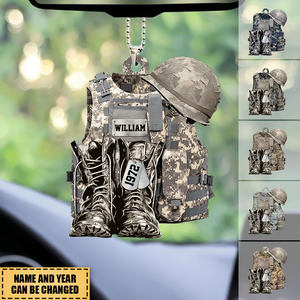 Personalized Military Uniform&Boots Acrylic Hanging Ornament