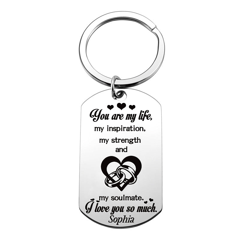 You Are My Life Personalized Keychain