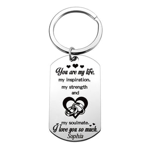 You Are My Life Personalized Keychain