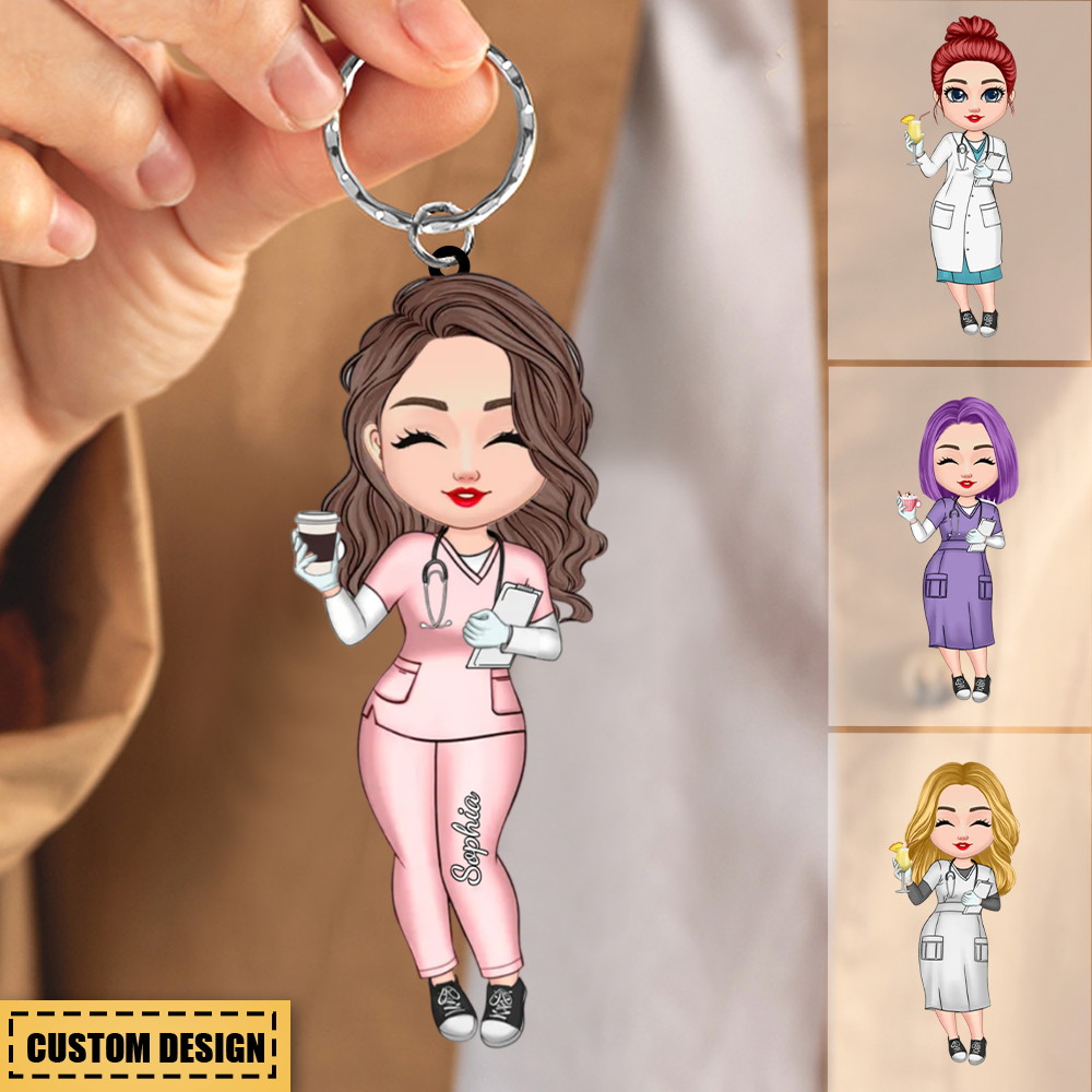 Personalized Name And Style Acrylic Keychain - Gift For Nurse - facamart