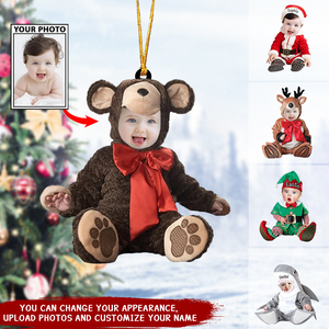 Personalized Photo Baby Christmas Ornament