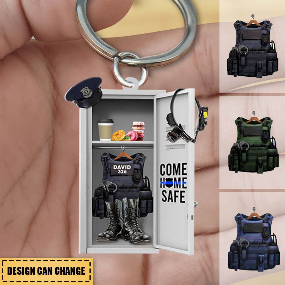 Police Locker Room, Personalized Acrylic Keychain - facamart