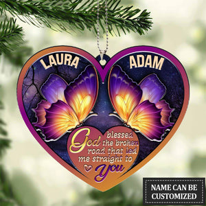 Butterfly Couple God Blessed Personalized Ornament