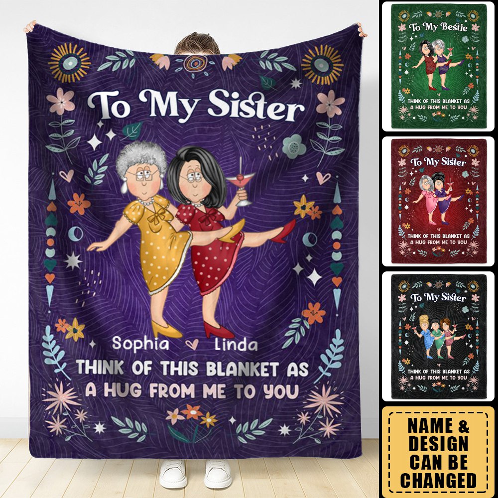 Think Of This Blanket - Gift For Sisters/Friends/Besties - Personalized Fleece Blanket