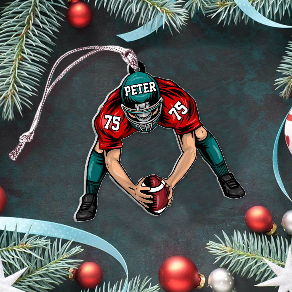Personalized Football Player Hanging Ornament