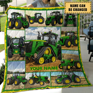 Personalized Tractor Fleece Blanket