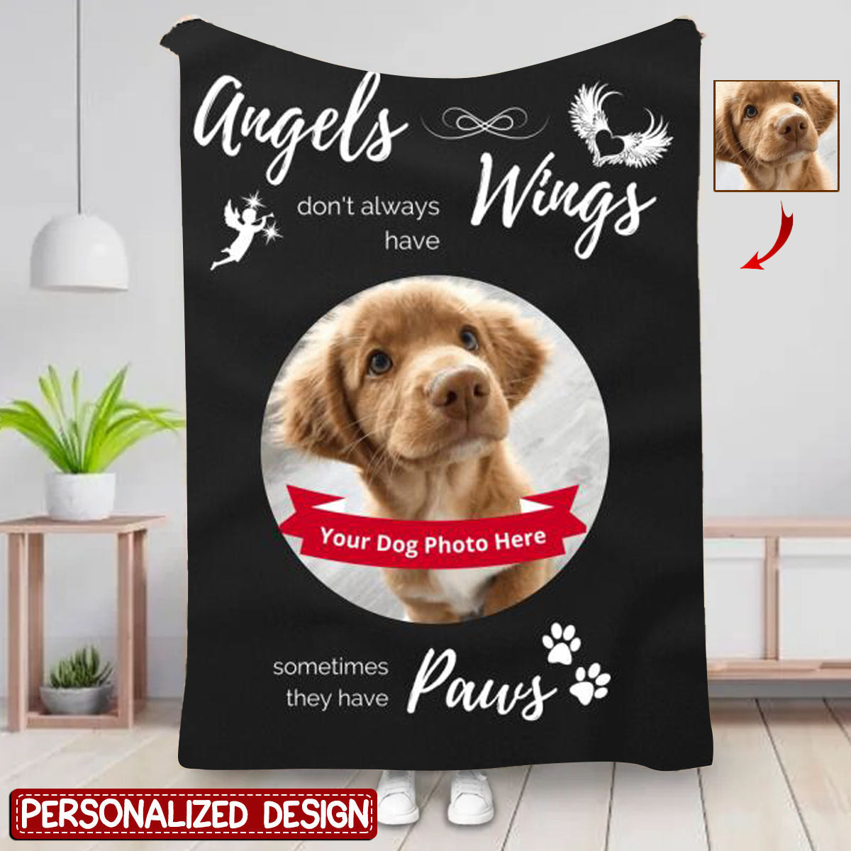 Soft & Cozy Sherpa Fleece Blanket - Angels don't always have wings sometimes they have paws