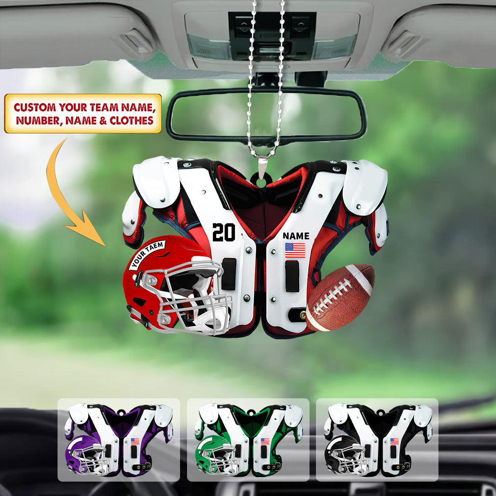American Football Shoulder Pads And Helmet Personalized Ornament