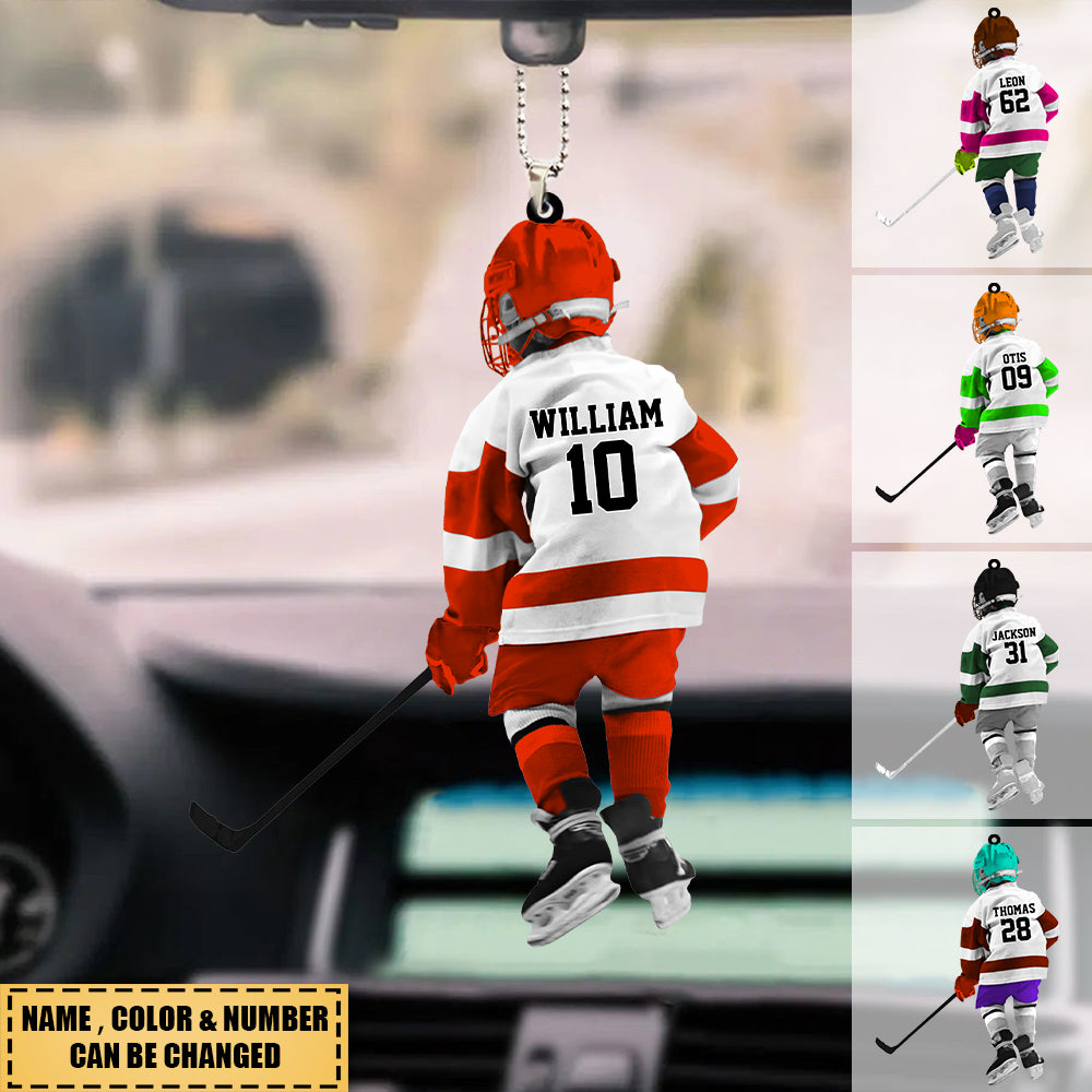 Personalized Hockey acrylic Ornament for kids-gift for hockey lovers a ...