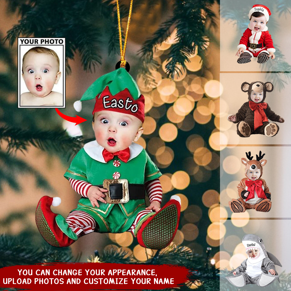 Personalized Photo Baby Christmas Ornament