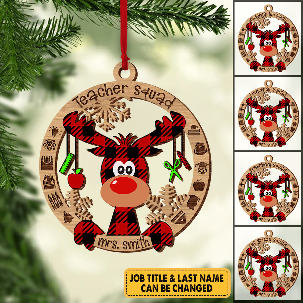 Personalized Wooden Ornament Teacher Christmas Gift