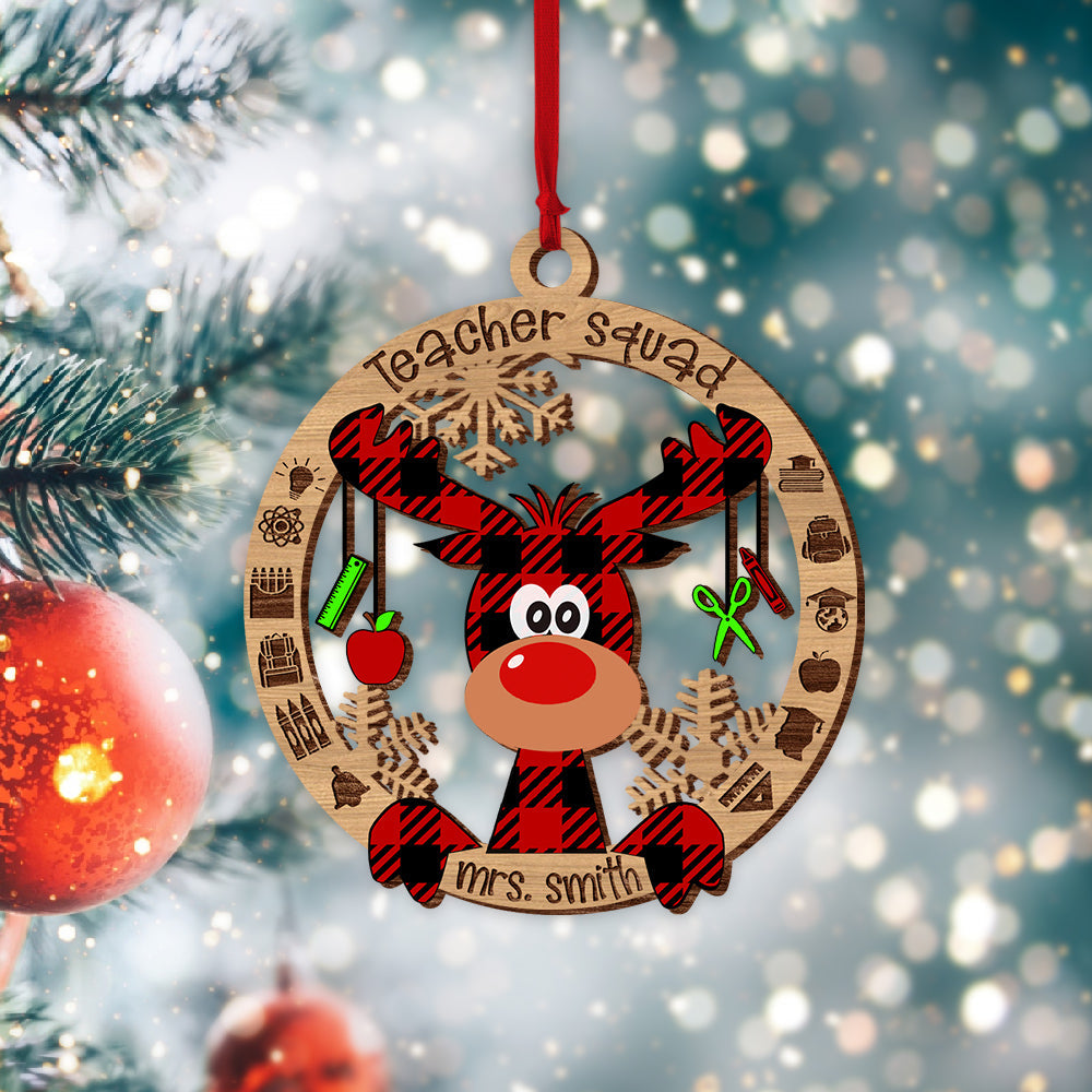 Personalized Wooden Ornament Teacher Christmas Gift