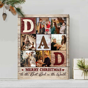Dad Photo Collage Canvas Poster, Personalized Gifts For Dad, Best Father’s Day Gifts 2023, Fathers Day Photo Gifts