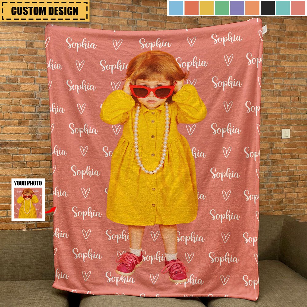 Colorful Lovely Lettering - New Version - Personalized Photo Blanket