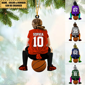 Personalized Basketball Acrylic Car / Christmas Ornament-With Name - Gift For Basketball Lovers