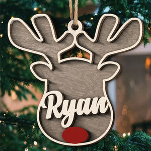 Reindeer Christmas - Personalized Shaped Ornament