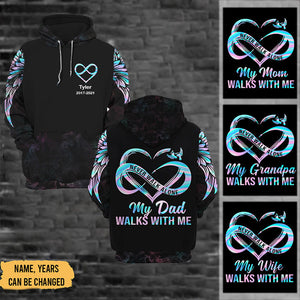 Never Walk Alone My Love Walks With Me Personalized All Over Print Hoodie