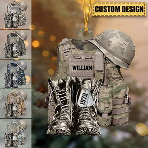 Personalized Military Uniform&Boots Acrylic Hanging Ornament