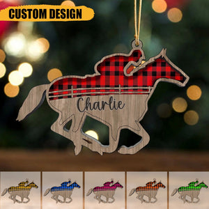 Personalized Horse Riding Wooden Ornament
