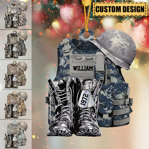 Personalized Military Uniform&Boots Acrylic Hanging Ornament