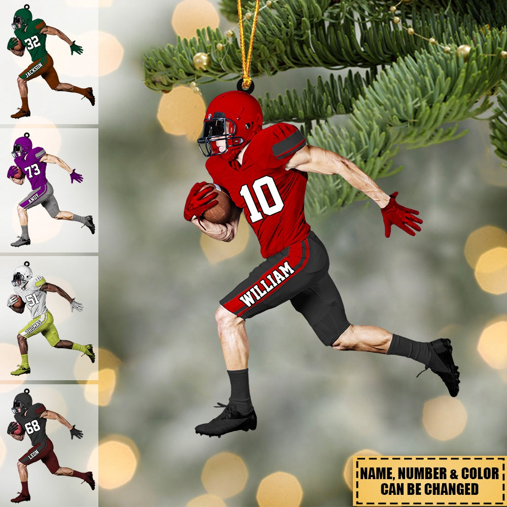 New Release Personalized American Football Player Acrylic Christmas / Car Ornament - Gift For Football Player Football Lovers