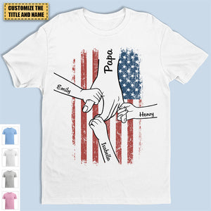 Hand In Hand, I Will Protect You - Family Personalized Custom Unisex Patriotic T-shirt