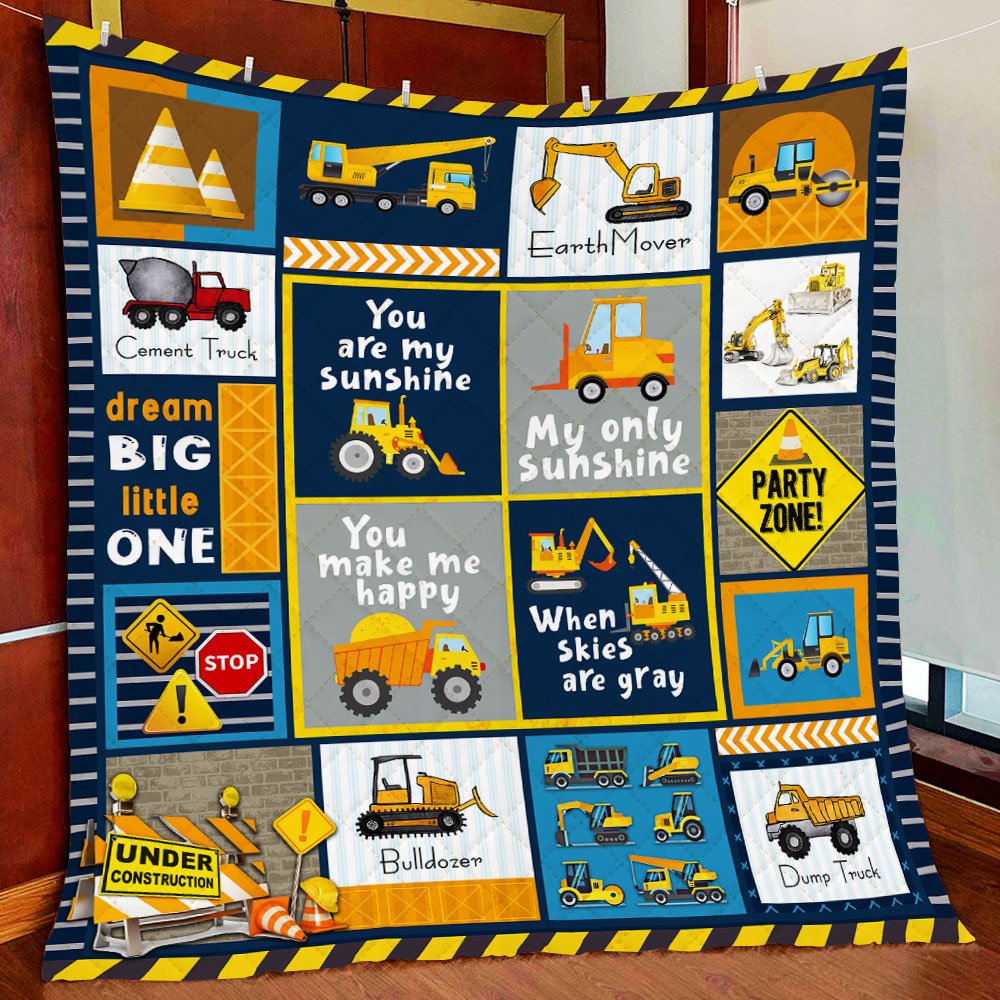 Heavy Equipment Fleece Blanket Best Gift For Boys