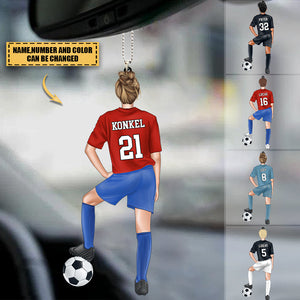 Personalized Male/Female Soccer player Hanging Ornament-Great Gift Idea For Soccer Lovers
