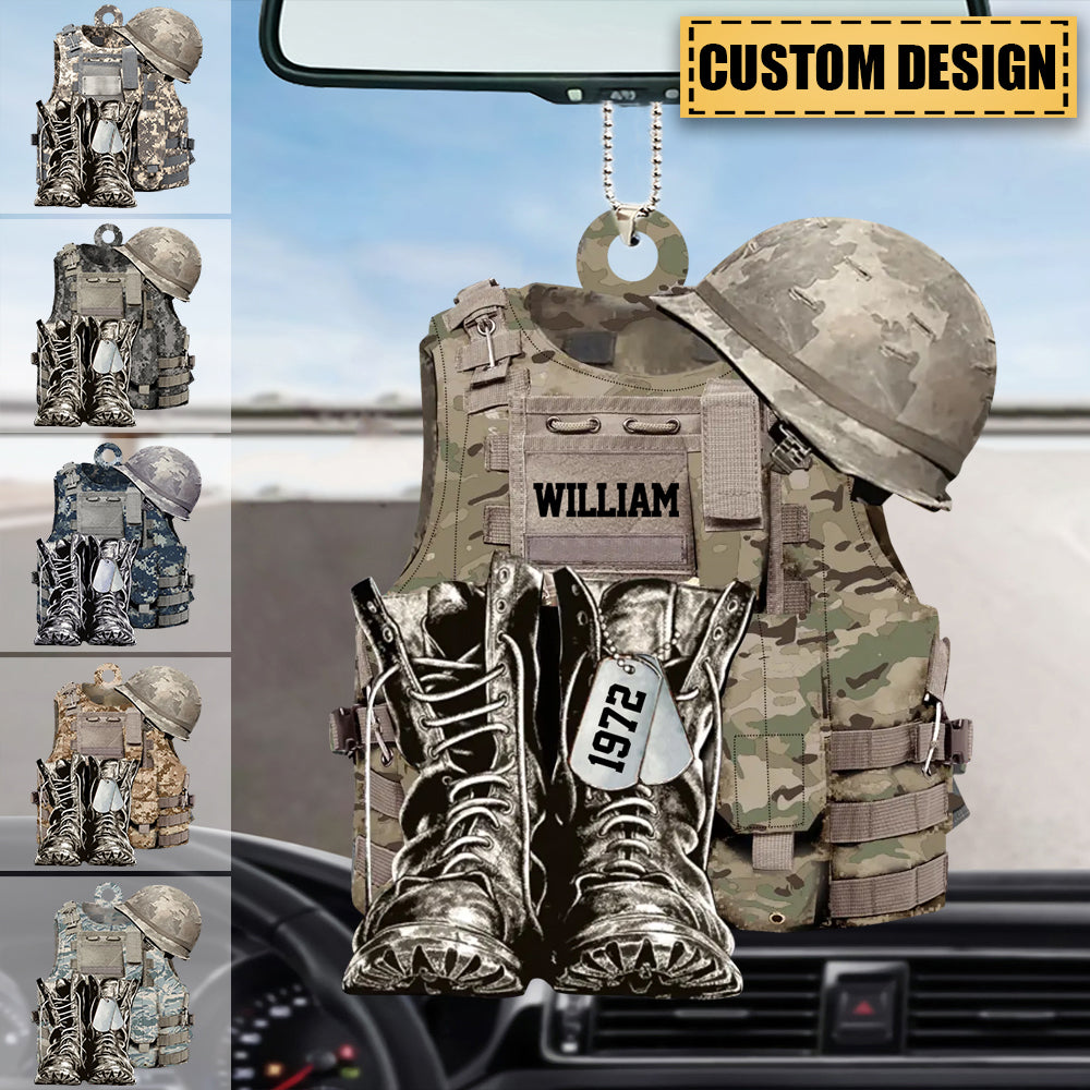 Personalized Military Uniform&Boots Acrylic Hanging Ornament