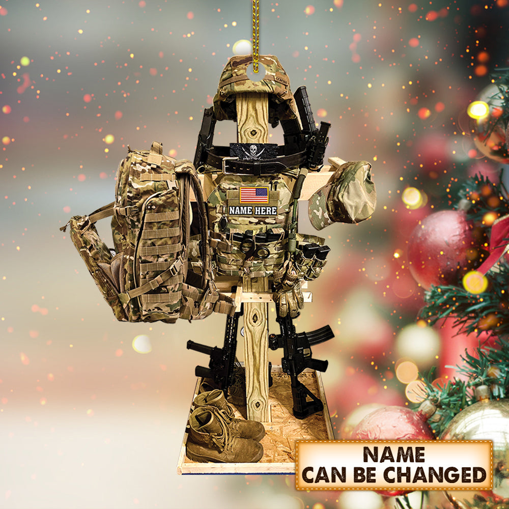 Personalized Tactical Gear Rack Stand Ornament For Military Familes