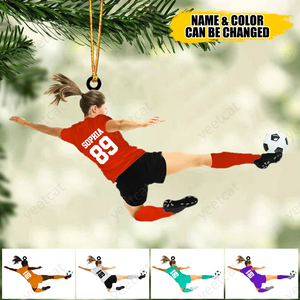 Personalized Ornament play soccer Acrylic Ornament 2 Sides Christmas Ornament For Soccer