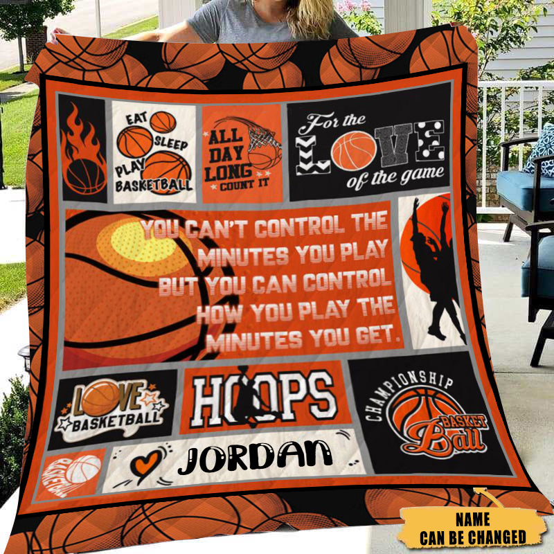 Personalized Basketball Fleece Blanket facamart