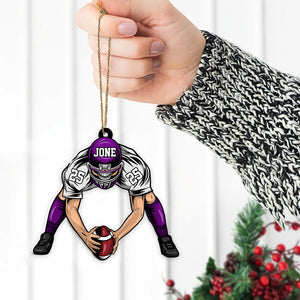 Personalized Football Player Hanging Ornament