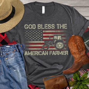 Tractor T-shirt, God Bless The American Farmer
