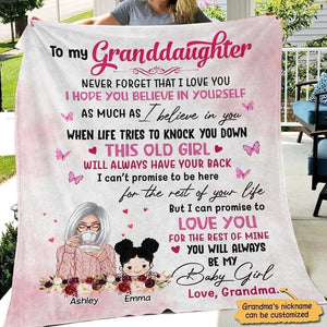 To My Granddaughter Grandson Gift For Grandchildren Personalized Fleece Blanket
