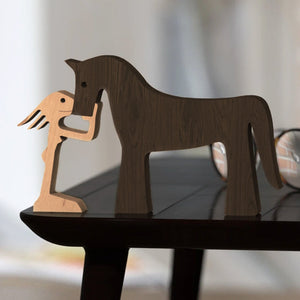 The Love Between You And Your Fur-Friend - Gift For Pet Lovers - Wooden Pet Carvings, Wood Sculpture Table Ornaments, Carved Wood Decor