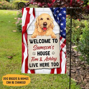 Welcome To The Dog House-Personalized Garden Flags For Dog Lovers