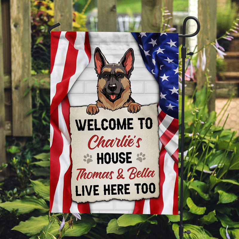 Welcome To The Dog House-Personalized Garden Flags For Dog Lovers
